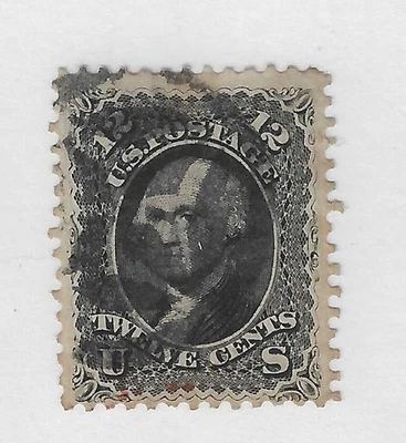US Scott # 69, 12 centavos negro, Washington, 1861, XF, cat. $325 Foto 1 de 2