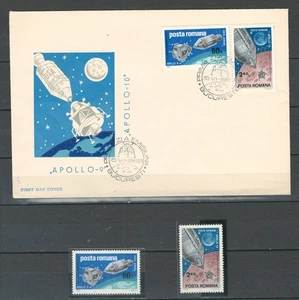 ROMANIA SPACE APOLLO 9-10 COMMEMORATIVE FDC & MNH SET STAMPS LOT (SP/ROM 269) - Picture 1 of 1