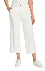 NWT Women's Cream ELLA MOSS Wide Leg Crop Pants Size 10 - Picture 1 of 8