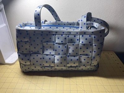 Harveys Seatbelt Dottie Medium Tote. Polka Dots Purse Bag Blue Dot  - Image 1 of 4