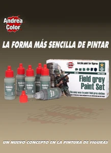 Andrea Mins Field Grey Acrylic Paint Set 6 Bottles - Picture 1 of 1