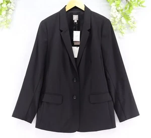 J. Jill Women's Simple 120 Wool Blazer Black Sz 14 NEW - Picture 1 of 9
