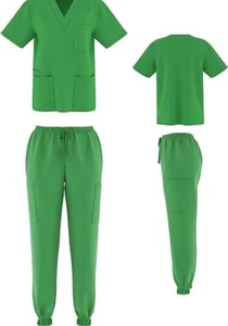 Scrub House - Apple Green Scrubs (2XL Unisex Stretch Scrubs Set Top and Pants - Picture 1 of 3