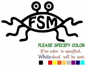"Calcomanía de vinilo Flying Spaghetti Monster pegatina ventana coche parachoques pared portátil 7" - Imagen 1 de 5