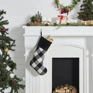 Annie Black Check Stocking 12x20 - Picture 1 of 5