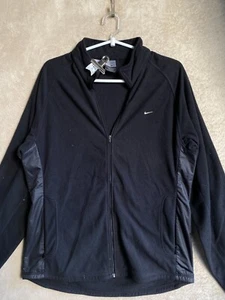 Nike Casual Fleece Jackets Size L Womens Black Logo Long Sleeve - Picture 1 of 12