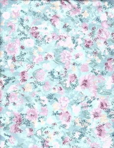 Mill Creek Stoff The Mardi Gras Collection 3 3/4 Yards Blumen Drapierung blau pink - Bild 1 von 2