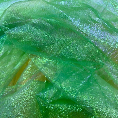 Rainbow Organza Fabric - EMERALD - Organza Costume Craft Fabric Material Metre - Image 1 of 4