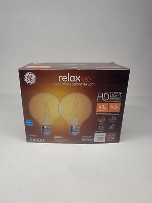 GE Lighting Relax HD LED Clear G25 Light Bulbs 4.5 Watt Replaces 40 Watt  36850 - Image 1 of 2