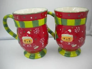 NEW Temp-tations Christmas Winter Whimsical 12 oz set of 2 Mugs - Picture 1 of 3