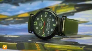 XO Retro F4 Phantom 1972 Air Force Military DNA Men's Watch Black IP Green Dial  - Picture 1 of 4
