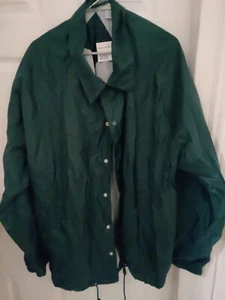 NWT Coaches Athletech Green Blank Nylon Lined Windbreaker Mens 2x Rain Jacket - Picture 1 of 3