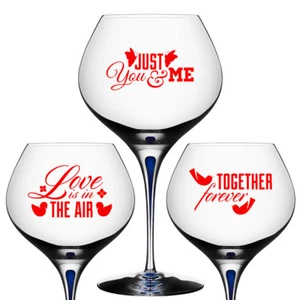 3 pegatinas de calcomanía del día de San Valentín para copa de vino regalo fiesta hágalo usted mismo amor - Imagen 1 de 2