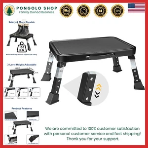 Taburete Plegable Metal Ajustable 3 Niveles Antideslizante Portátil para Adultos - Picture 1 of 10