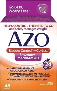 AZO Bladder Control with Go-Less & Weight Management Supplement 48 Ct - 4/26 EXP - Picture 1 of 8