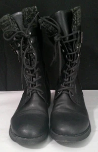 🔥 NWOT Dream Pairs Women’s Black Combat Riding Military Boots Size 10 - Picture 1 of 7