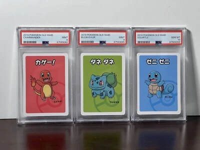Pokemon Old Maid Super Babanuki PSA 9 & 10 Kanto Starter Set - Image 1 of 2
