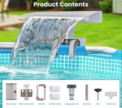 Pool Fountain Waterfall for Above Ground Pools LED Light - Image 1 of 4
