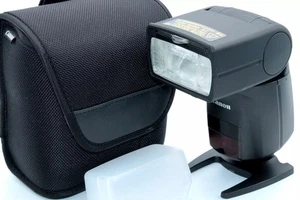 Near Mint Canon Speedlite 470EX-AI Auto Intelligent Flash Stand Case EOS Japan - Picture 1 of 16