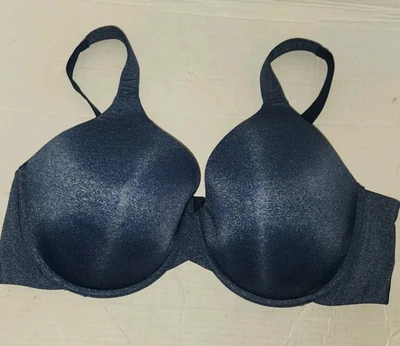 Ambrielle Everyday Full Coverage Underwire Bra 44D Blue Heather Adjustable Plus - Image 1 of 4