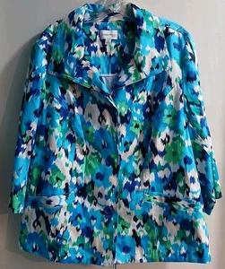 Studio Works Jacket Blazer Women's Sz 2x Pockets Geometric Multicolored Resort  - Picture 1 of 5