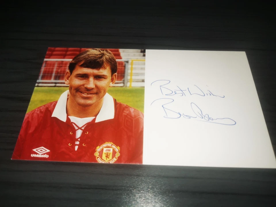 布莱恩·罗布森手工签名曼联俱乐部亲笔签名卡 — 第 1/1 张图片