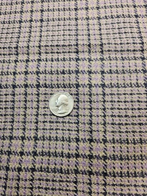 NOS Vintage Suiting wool/wool blend? 5/6Yd x 60" Grey Purple Black Lt/Med Weight - Image 1 of 2