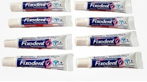 8 Tubes Fixodent Professional Hold & Seal Denture Adhesive 0.35 Oz Travel Size - Picture 1 of 1