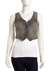 Miss Me Jeans Demin Vest Sea Grey Gray Charcoal Cropped Free People Sz S New