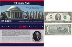 2003A $2 Bill 2010 BEP Portfolio Issue St Louis District Serial # H20104385D - Picture 1 of 1
