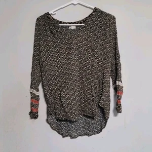 Mason Belle floral top Large L Coastal Cowgirl Boho Crochet Prairie Orange Cream - Picture 1 of 4