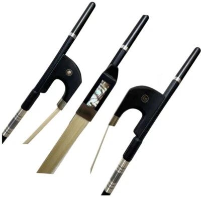 1PCs Germany Style Carbon Fiber Double Bass bow 1/2,white Mongolia Horsehair - Image 1 of 4