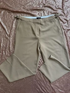 Theory Women Straight Leg Slim Fit Trousers Pants Camel Tan. With Buckles, Sz 10 - Picture 1 of 7