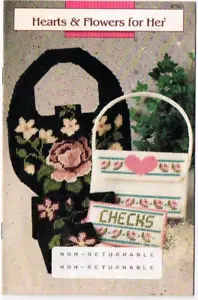 Hearts Blumen für ihre Handtasche Zubehör Kunststoff Leinwand Muster Broschüre - Bild 1 von 8
