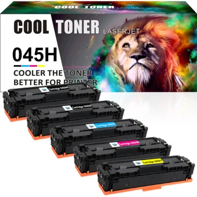 COOL TONER Set 5 toner XXL per Canon 045H I-Sensys MF631CN 633CDW LBP 610C 611Cn 613Cdw