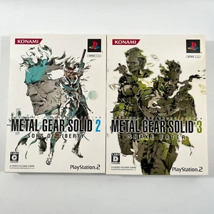 Metal Gear Solid 2 3 PS2 Playstation KONAMI w/Slip,Postcard Bestver Japan NTSC-J - Picture 1 of 16