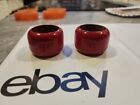 Set of 2 1960s Red Wood Napkin Holders