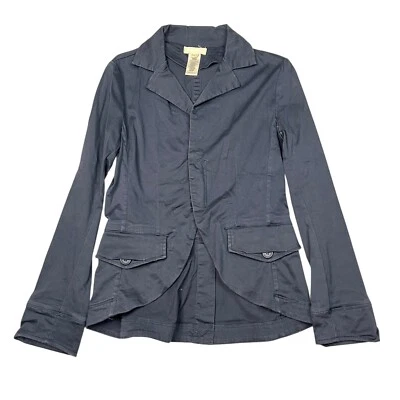 Diesel High Low Twill Short Fitted Jacket Blazer Navy Blue Womens Small - Image 1 of 4