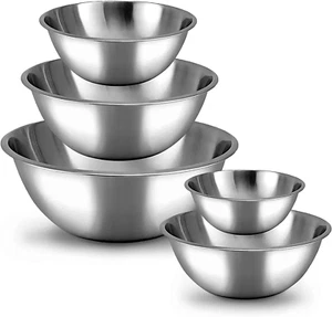 Meal Prep Stainless Steel Mixing Bowl (5-Piece Set) Home, Refrigerator, and Kitc - Picture 1 of 12