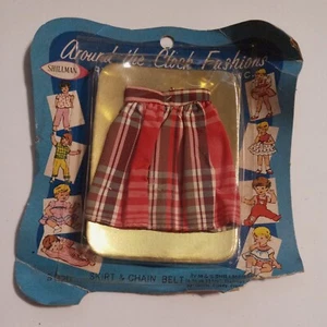 NOS 60s,70s Shillman "Around the clock fashions" Plaid Skirt & Chain Belt - Picture 1 of 7