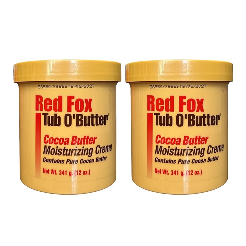 2 PK Red Fox Tub O' Butter Cocoa, Moisturizing Creme 12 oz Each - Image 1 of 1