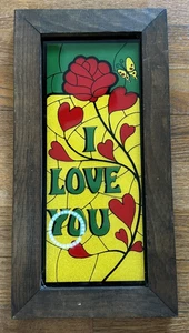I Love You Imitación Vitral Reverso Pintado Carnaval Feria Premio Colgante de Pared - Imagen 1 de 6