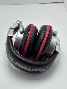 Numark RedWave Professional DJ Headphones Silver Red Rotating Earcup - No Cable - Picture 1 of 7