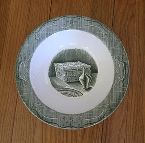 VTG THE (YE) OLDE CURIOSITY SHOP GREEN HINGE by ROYAL ~ SERVING BOWL - Picture 1 of 4