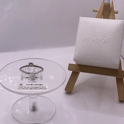 Pandora Diamanté Heart Ring 925 Sterling Silver, Sz: UK: S  U:60 US: 9 - Image 1 of 4