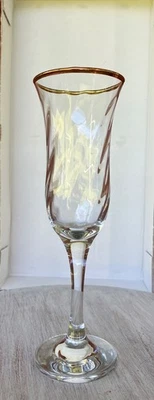 Flautas de champanhe Maxim Circleware padrão redemoinho acabamento dourado conjunto de 6 nunca usadas - Imagem 1 de 4