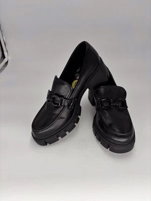 Zapatos Mocasines Madden Girl Hastings Negros Gruesos Plataforma Talla 9 Foto 1 de 4