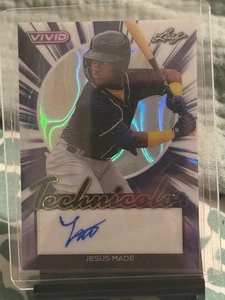 Jesús Made 2024 Leaf Vivid Technicolor Auto 2/7 🔥 SSP Prospect Rookie - Picture 1 of 2