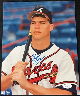 Chipper Jones 亚特兰大勇士队签名 8 x 10 照片 JSA 认证名人堂 — 第 1/4 张图片
