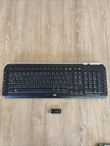 HP BLACK WIRELESS KEYBOARD MODEL #5189URF TESTED WORKING WITH DONGLE - Picture 1 of 13
